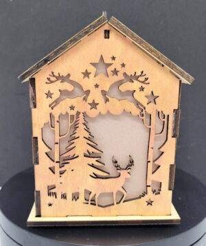 Décos de Noel petite maison éclairée modèle 2