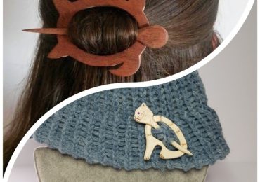 Broche à laine et cheveux
